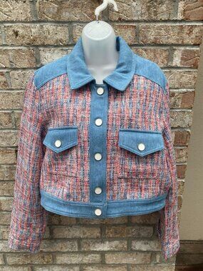 House of Harlow 1960 Jean Jacket and Skirt Set Sz Large
